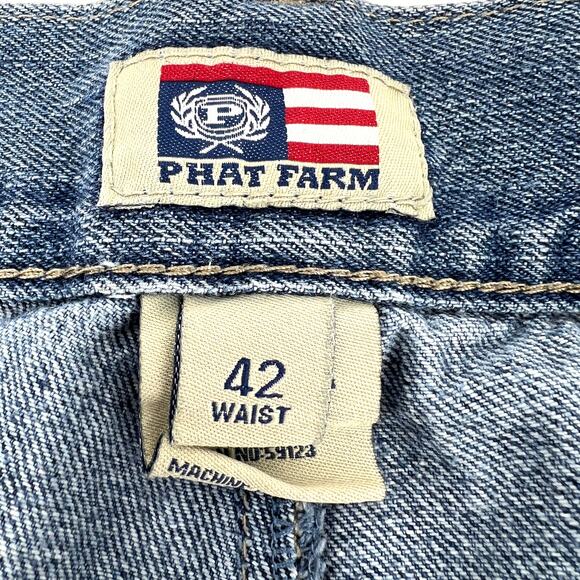 Vintage Phat Farm Mens 100% Cotton Denim Jean Shorts Size 42 - Picture 7 of 9